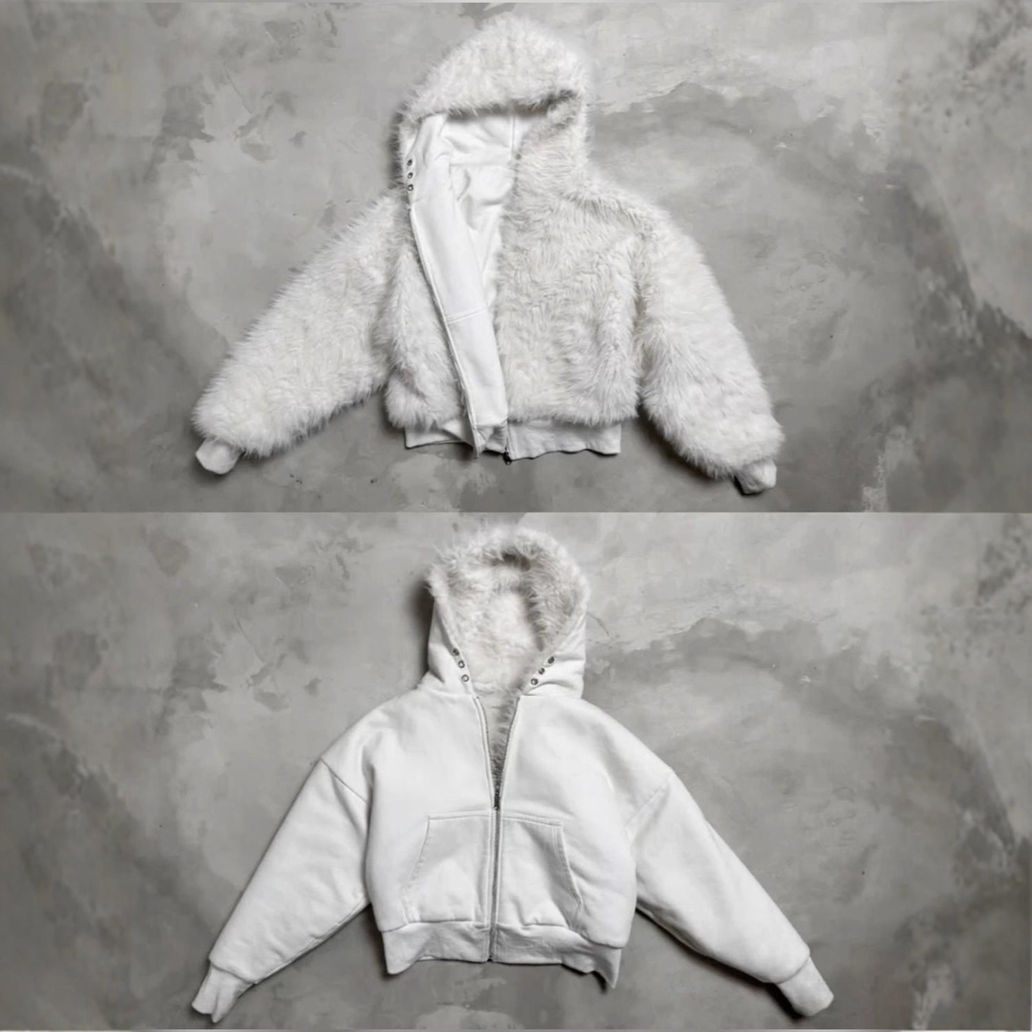 Zippered Fleece-lined Couples Hoodie