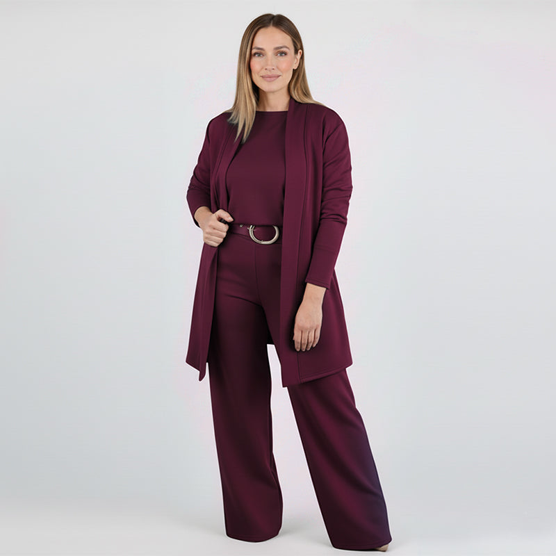 Elegant Long Cardigan 3-Piece Set