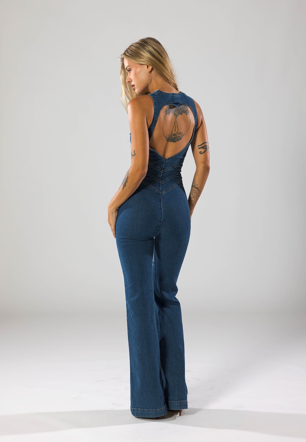 Heartthrob Classic Retro Denim Jumpsuit