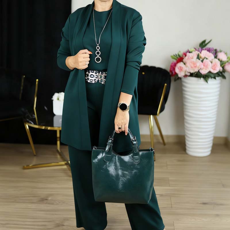 Elegant Long Cardigan 3-Piece Set